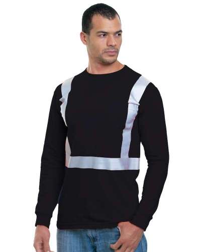 Bayside 3781 USA Made High Visibility Long Sleeve T-Shirt with Pocket