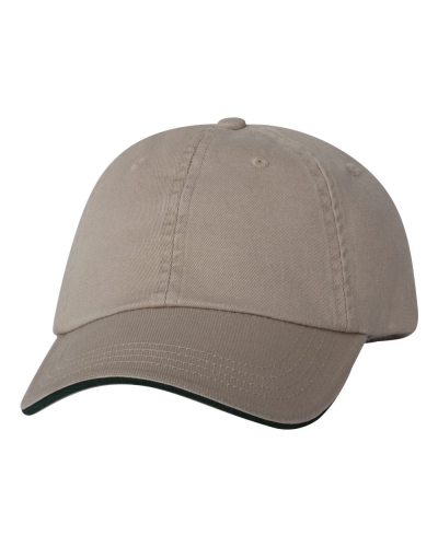 Bayside 3617 USA-Made Unstructured Twill Cap with Sandwich Visor