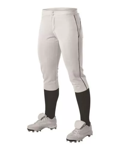 Alleson Athletic A00061 Women's Belted Piped Fastpitch Pants