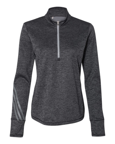 Adidas A285 Women's Brushed Terry Heathered Quarter-Zip Pullover