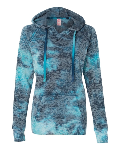 MV Sport W1162 Women’s Courtney Burnout V-Notch Hooded Sweatshirt