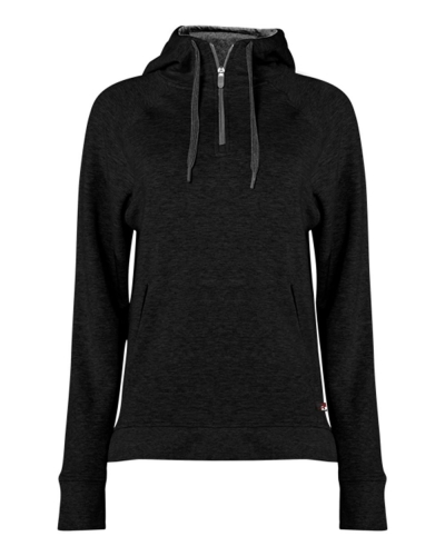 Badger 1051 FitFlex Women's French Terry Hooded QUARTER-Zip