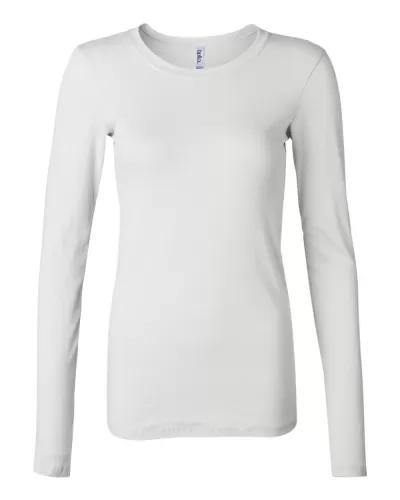 Bella + Canvas 8751 Women's Long Sleeve Sheer Mini Rib Tee