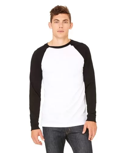 Bella + Canvas 3000C Men's Jersey Long-Sleeve Baseball T-Shirt