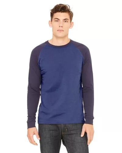 Bella + Canvas 3000C Men's Jersey Long-Sleeve Baseball T-Shirt