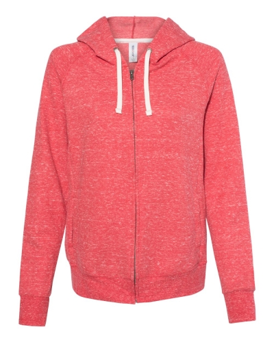 JERZEES 92WR Women's Snow Heather French Terry FULL-Zip Hooded Sweatshirt