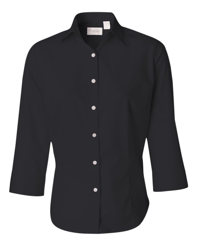 Van Heusen 13V0527 Women's Three-Quarter Sleeve Baby Twill Shirt
