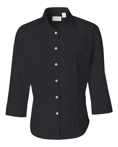 Van Heusen 13V0527 Women's Three-Quarter Sleeve Baby Twill Shirt