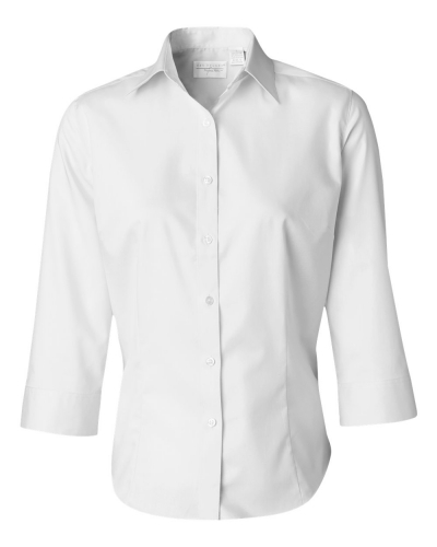 Van Heusen 13V0527 Women's Three-Quarter Sleeve Baby Twill Shirt