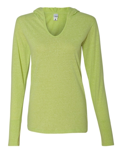 J. America 8263 Women's Twisted Slub Jersey Hooded Pullover T-Shirt