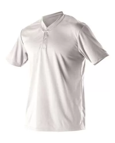 Alleson Athletic A00012 Youth Baseball Two Button Henley Jersey