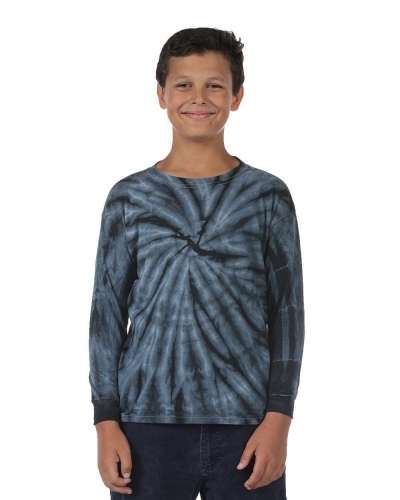 Dyenomite 24BCY Youth Cyclone Tie-Dyed LONG Sleeve T-Shirt
