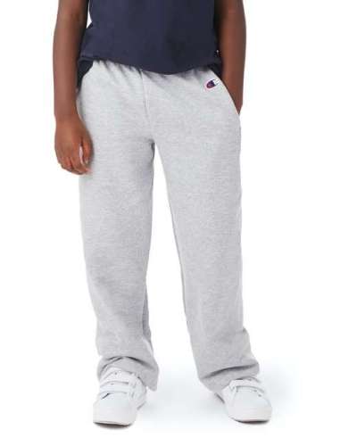 Champion P890 Youth 9 oz. Double Dry Eco® Open-Bottom Fleece Pant