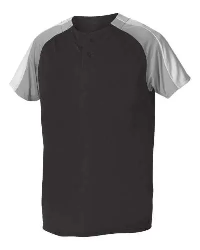 Alleson Athletic A00008 Youth Two Button Henley Baseball Jersey