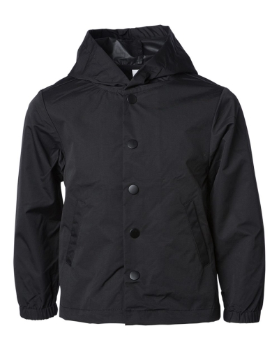 Independent Trading Co. EXP15YNB Youth Water Resistant Hooded Windbreaker Coach's Jacket