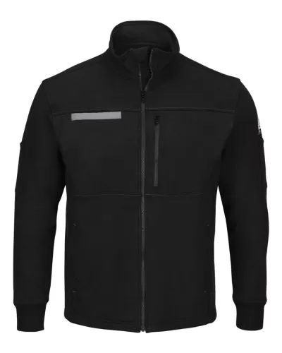 Bulwark SEZ2L Zip Front Fleece Jacket-Cotton /Spandex Blend - Long Sizes