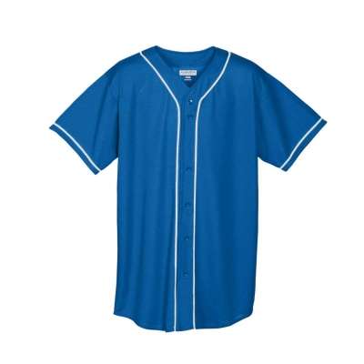 Augusta Sportswear 593 Wicking Mesh Button Front Jersey With Braid Trim