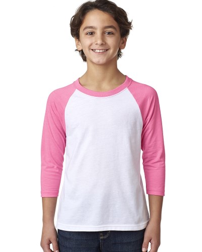 Next Level 3352 Youth CVC 3/4-Sleeve Raglan