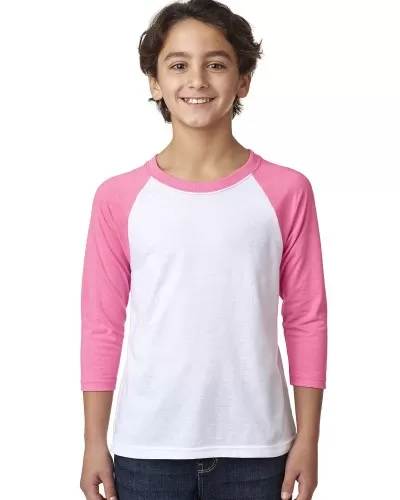 Next Level 3352 Youth CVC 3/4-Sleeve Raglan
