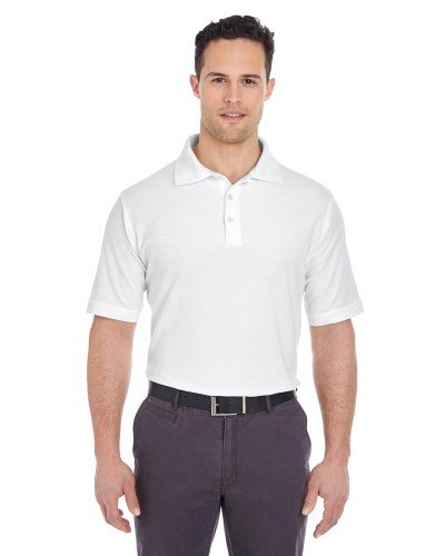 UltraClub 7510 Men's Platinum Honeycomb Piqué Polo