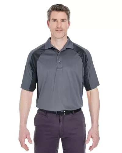 UltraClub 8427 Adult Cool & Dry Sport Performance Colorblock Interlock Polo