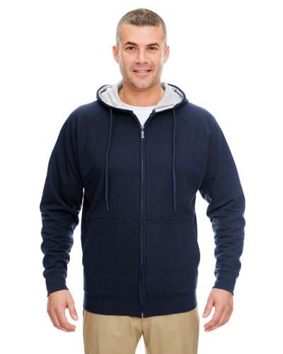 UltraClub 8463 Adult Rugged Wear Thermal-Lined Full-Zip Hooded Fleece