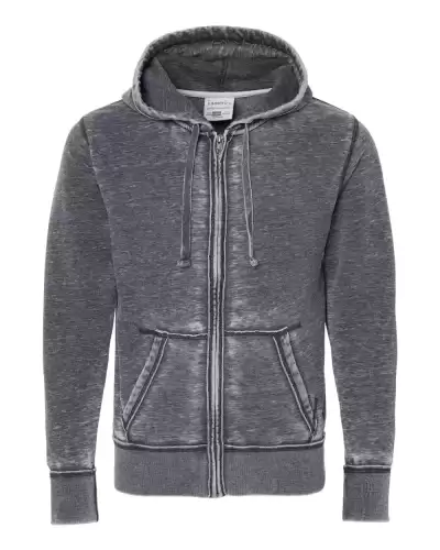 J America 8916 Men's Vintage Zen Fleece Full-Zip Hooded Sweatshirt 2 Pack
