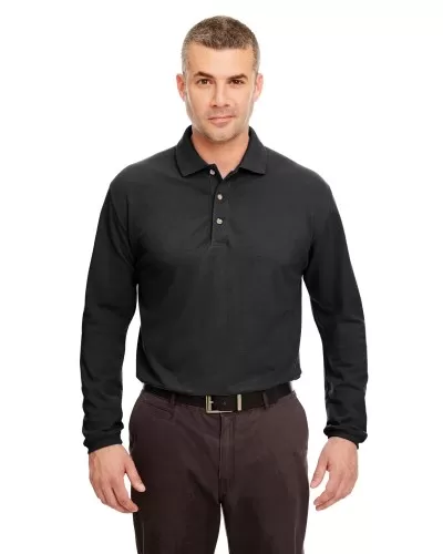 UltraClub 8532 Adult Long-Sleeve Classic Piqué Polo