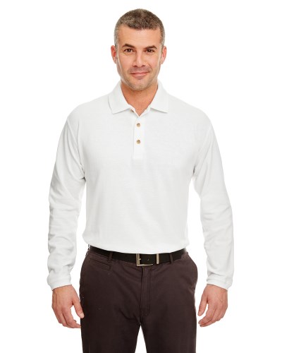 UltraClub 8532 Adult Long-Sleeve Classic Piqué Polo