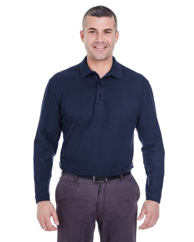 UltraClub 8542 Adult Long-Sleeve Whisper Piqué Polo