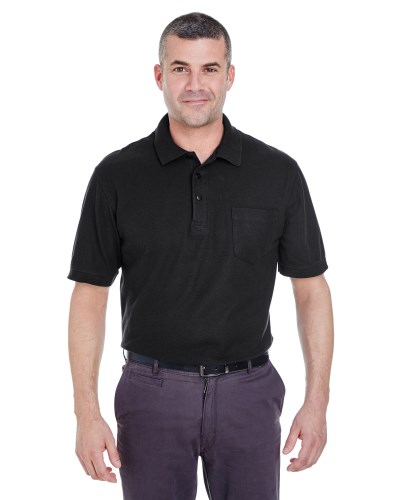 UltraClub 8544 Adult Whisper Piqué Polo with Pocket