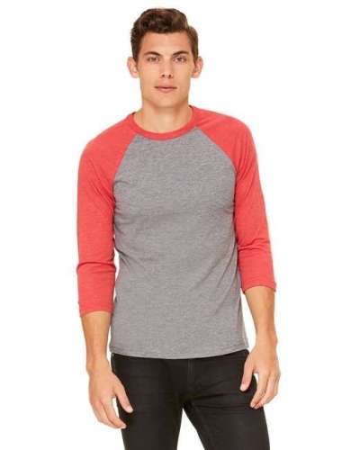Bella + Canvas 3200 Unisex 3/4-Sleeve Baseball T-Shirt