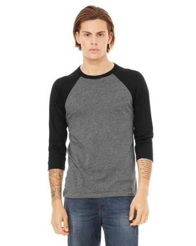 Bella + Canvas 3200 Unisex 3/4-Sleeve Baseball T-Shirt