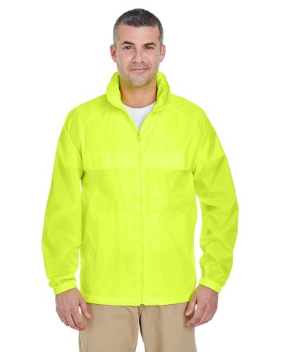 UltraClub 8929 Adult Full-Zip Hooded Pack-Away Jacket