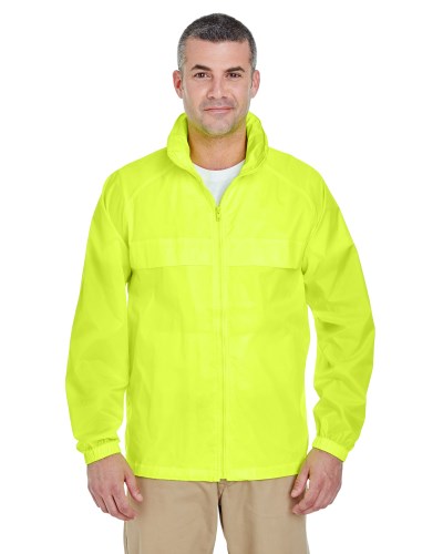 UltraClub 8929 Adult Full-Zip Hooded Pack-Away Jacket