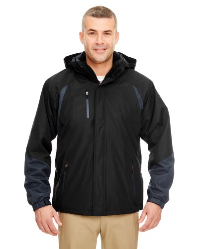 UltraClub 8939 Adult Colorblock 3-in-1 Systems Hooded Jacket