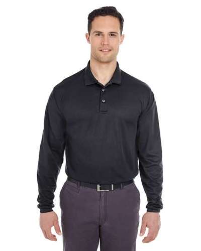 UltraClub 8210LS Adult Cool & Dry Long-Sleeve Mesh Piqué Polo
