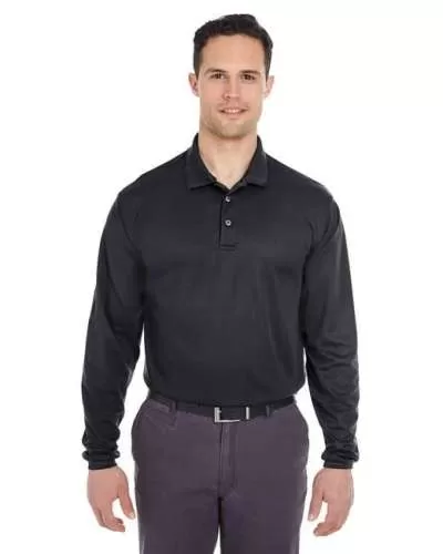 UltraClub 8210LS Adult Cool & Dry Long-Sleeve Mesh Piqué Polo