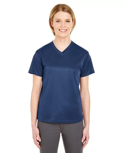 UltraClub 8400L Ladies Cool & Dry Sport V-Neck T-Shirt