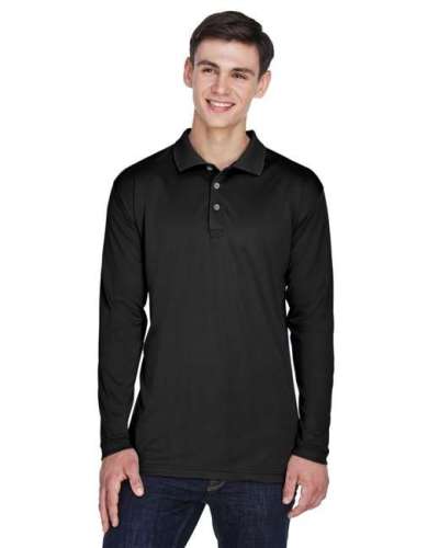 UltraClub 8405LS Adult Cool & Dry Sport Long-Sleeve Polo