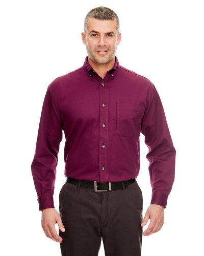 UltraClub 8960C Adult Cypress Long-Sleeve Twill with Pocket