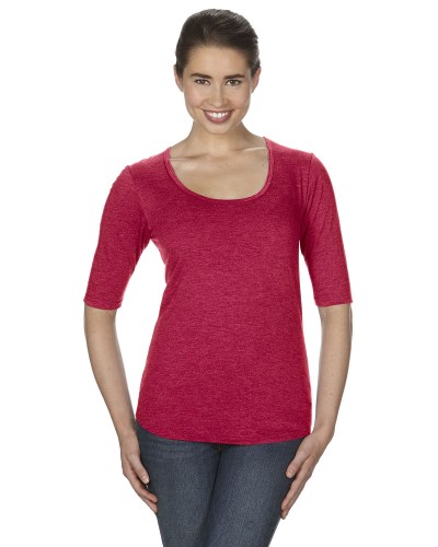 Anvil 6756L Ladies' Triblend Deep Scoop Half-Sleeve T-Shirt