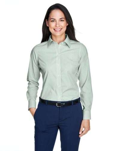 Devon & Jones D645W Ladies' Crown Collection™ Banker Stripe