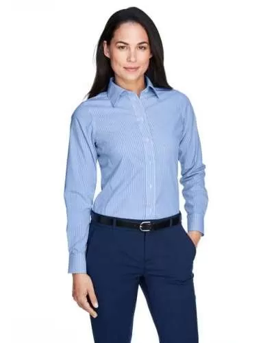 Devon & Jones D645W Ladies' Crown Collection™ Banker Stripe