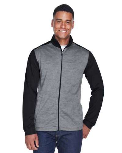 Devon & Jones DG796 Men's Newbury Colorblock Mélange Fleece Full-Zip