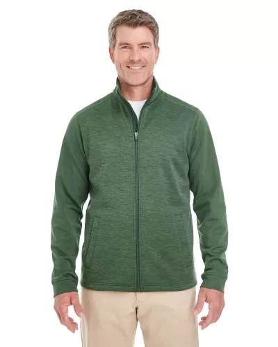 Devon & Jones DG796 Men's Newbury Colorblock Mélange Fleece Full-Zip