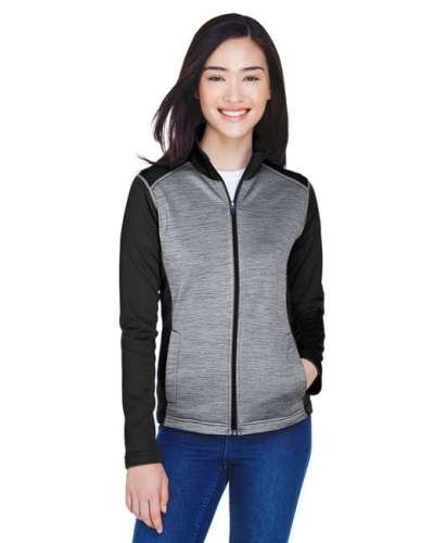 Devon & Jones DG796W Ladies' Newbury Colorblock Mélange Fleece Full-Zip