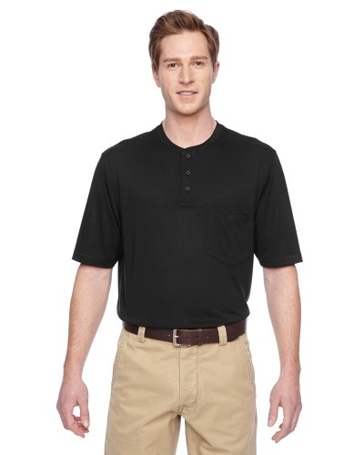 Harriton M400 Adult Short-Sleeve Performance Henley