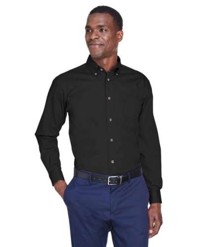 Harriton M500T Men's Tall Easy Blend Twill Shirt with Stain-Release