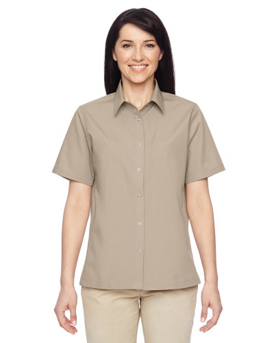 Harriton M545W Ladies' Advantage Snap Closure Short-Sleeve Shirt